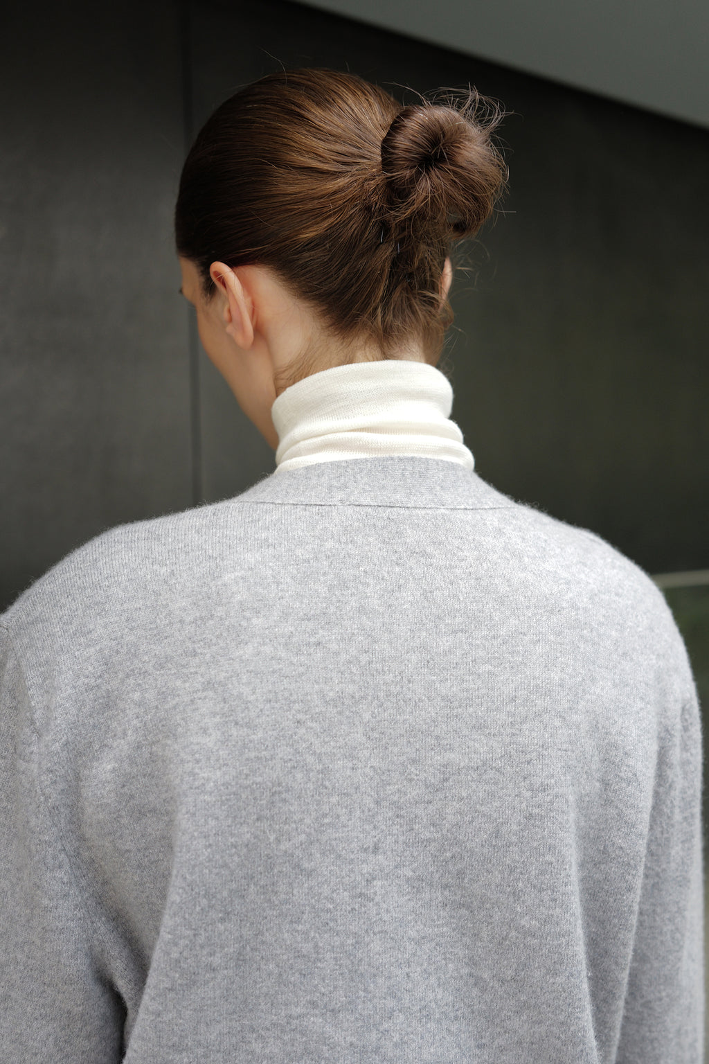 Cashmere 100 Padded Cardigan Grey