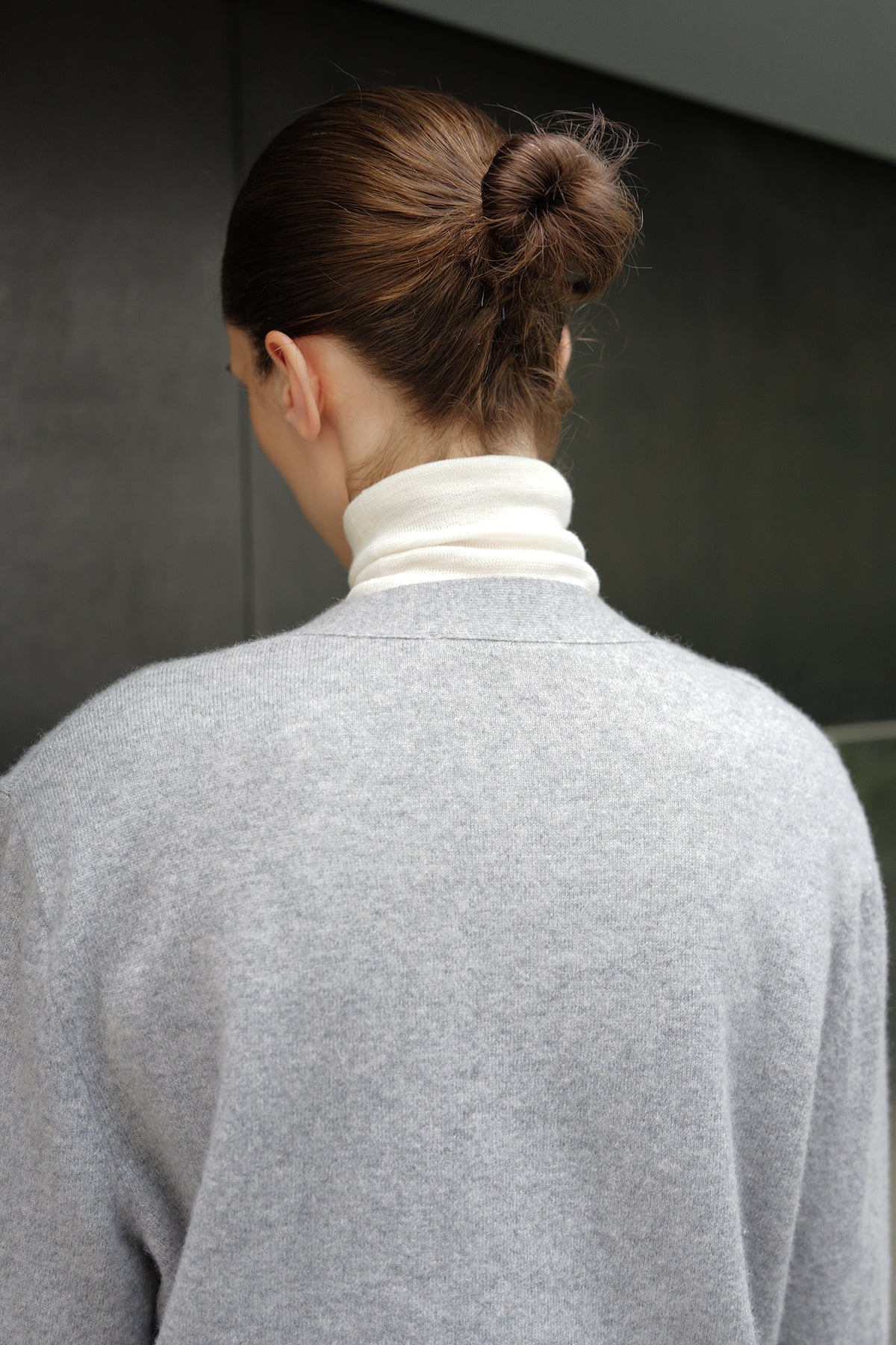 Cashmere 100 Padded Cardigan Grey