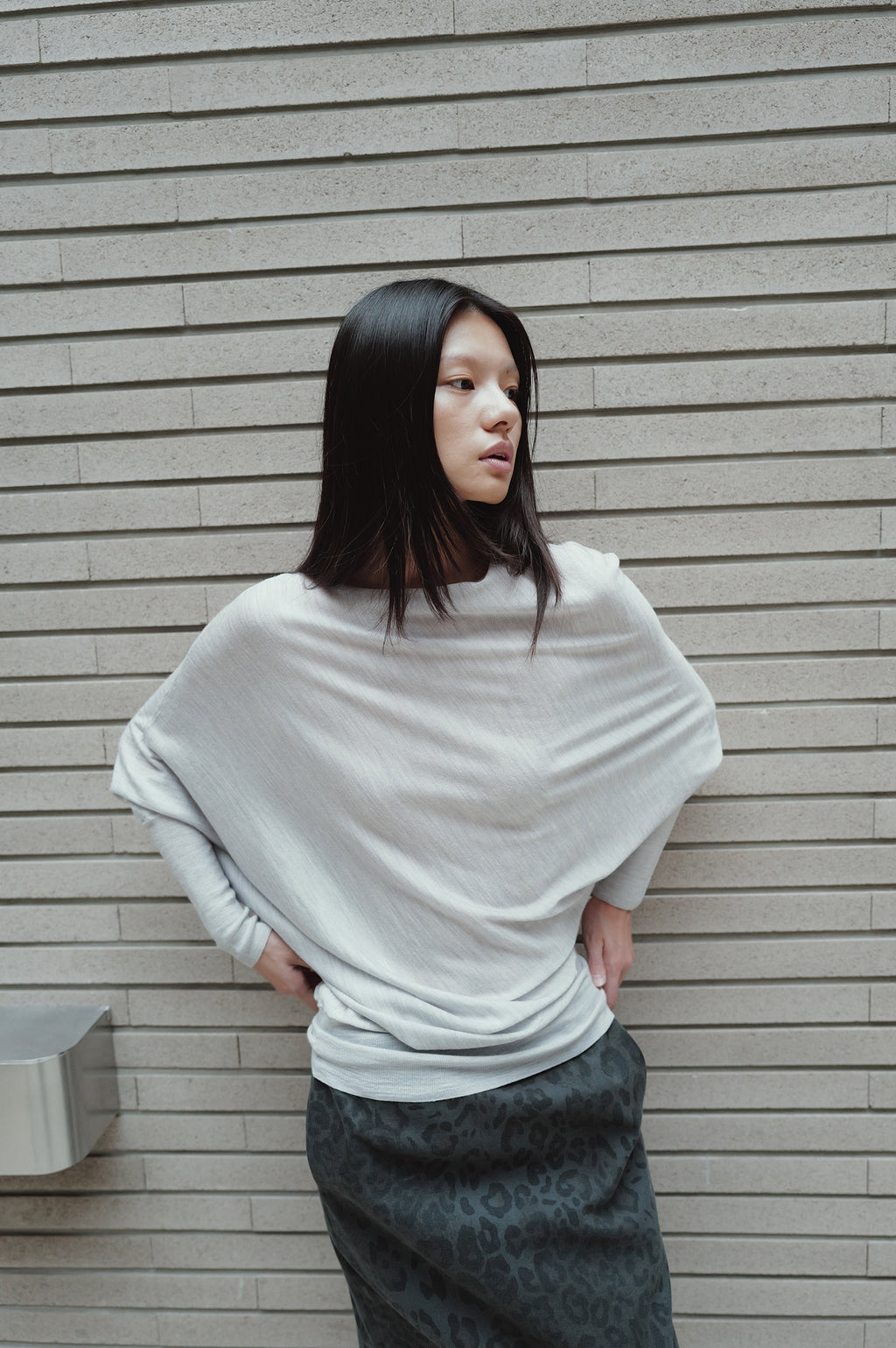 Washable 100% Wool Pullover Light Gray