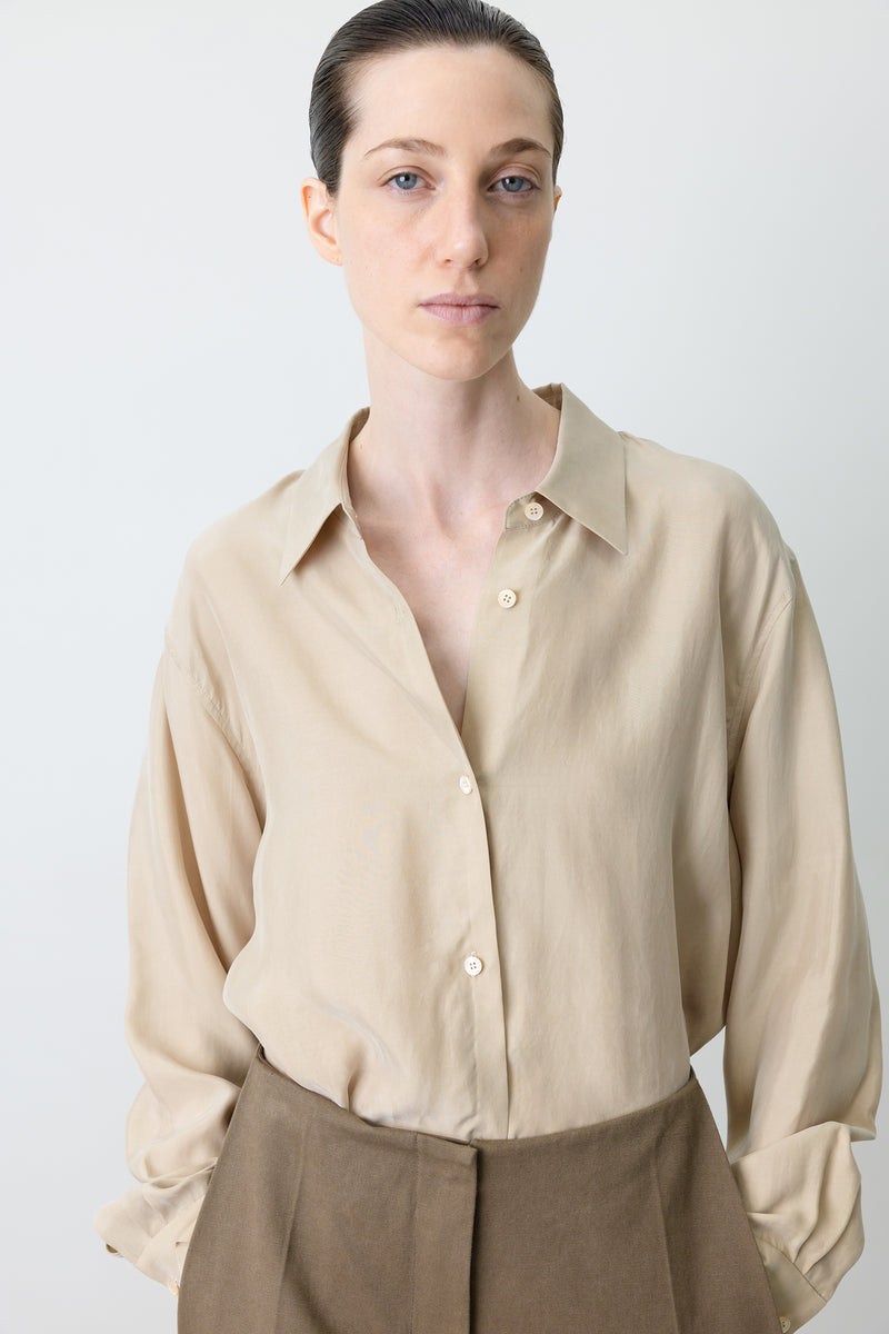 Silky Cupro Shirt Beige