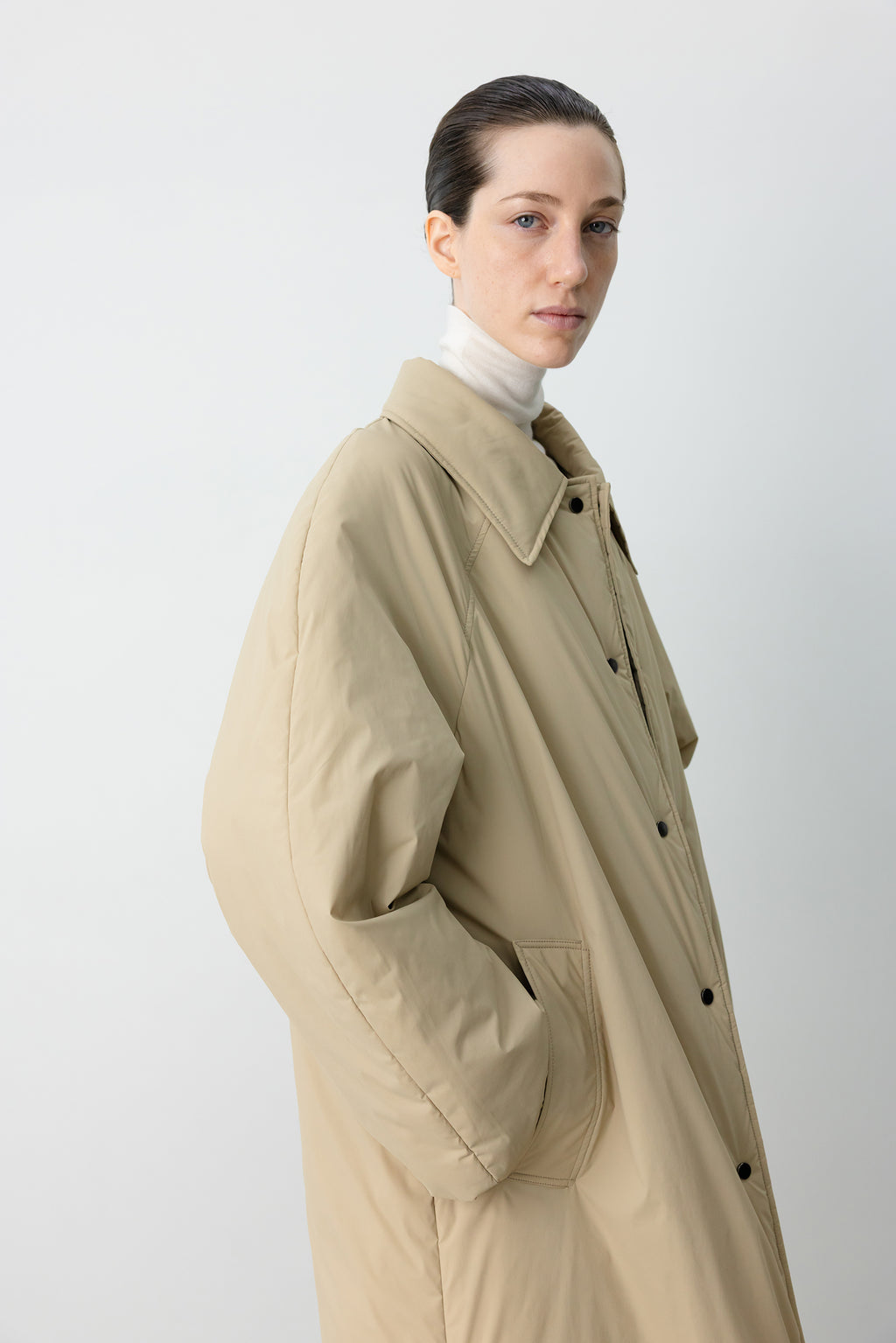 Padded Mac Coat Beige