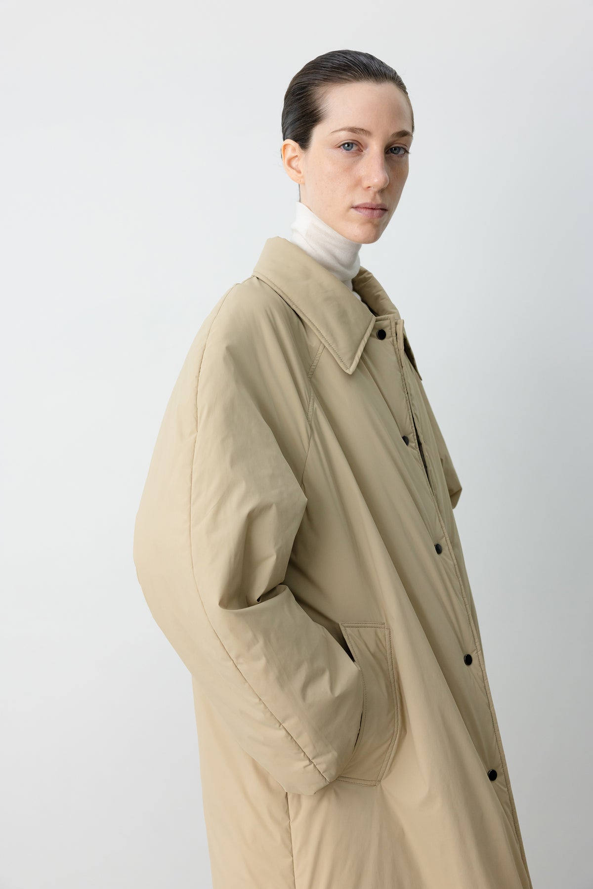 Padded Mac Coat Beige