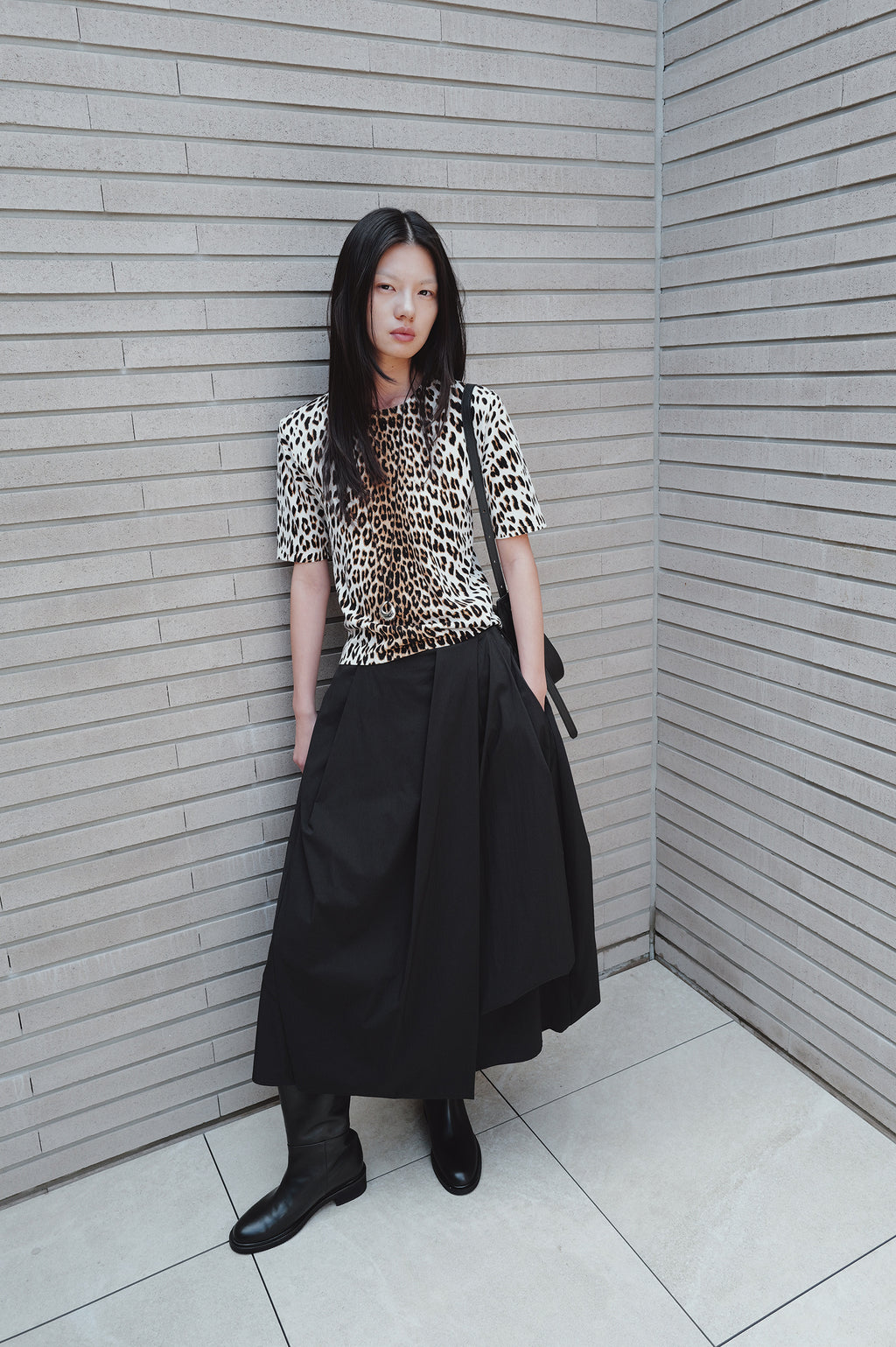 Leopard knit pullover