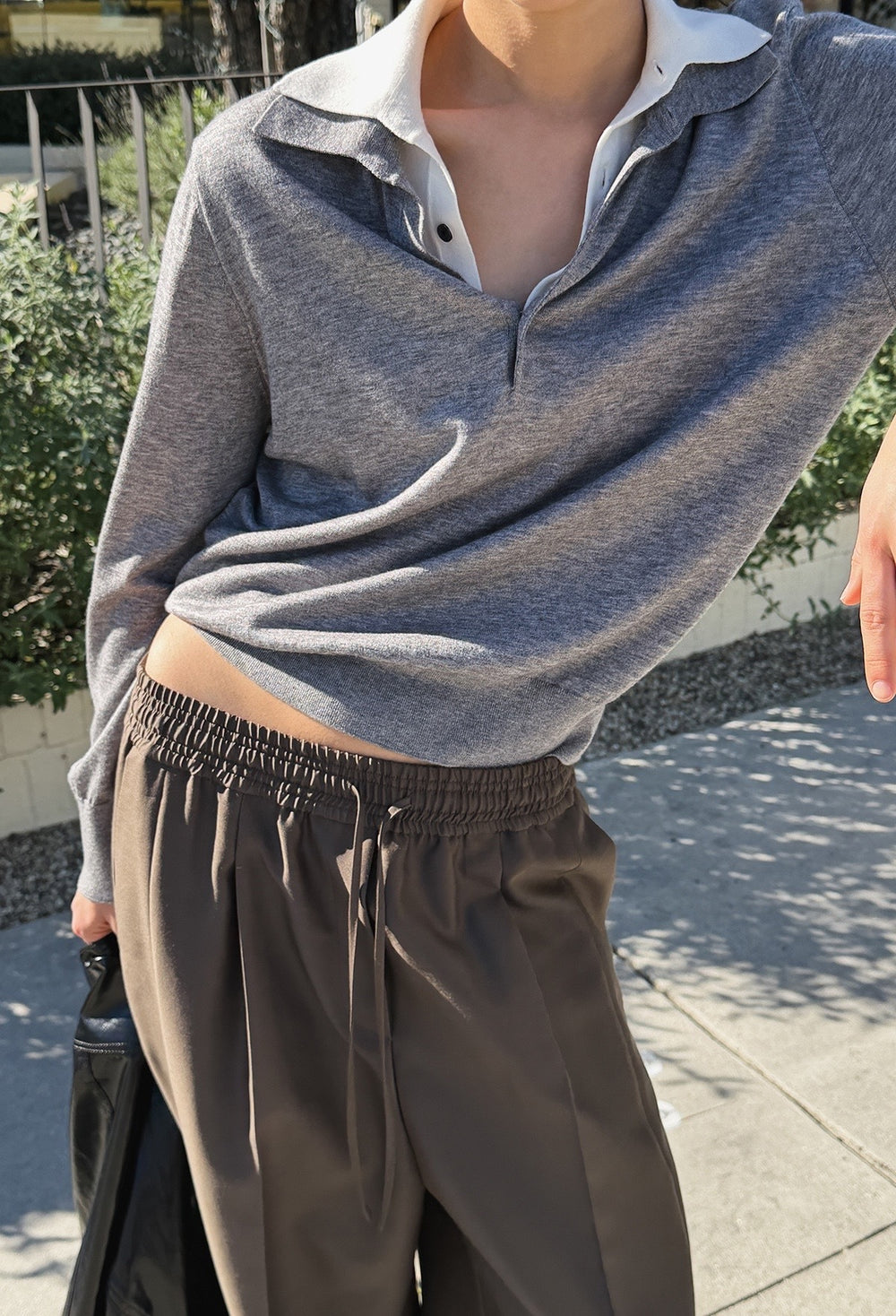 Spring Wool Pique Knit Gray