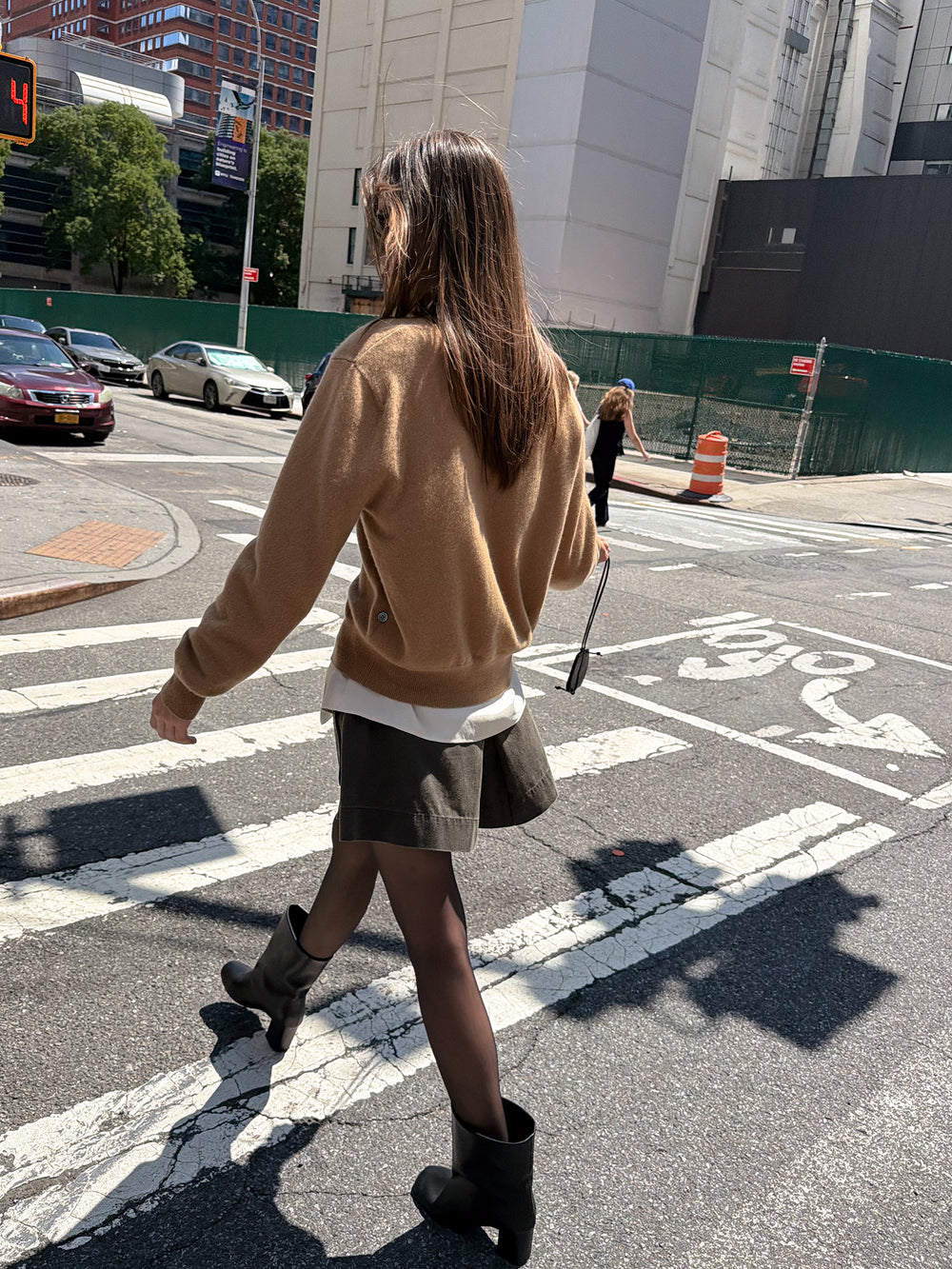 Cashmere 100 Padded Cardigan Camel