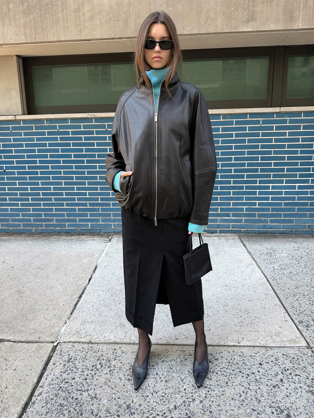 Cashmere 100 Turtleneck Knit Mint Blue