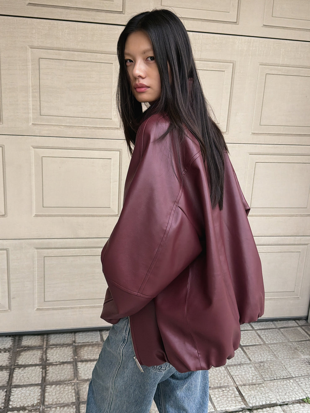 Real Lamb Minimal Jumper Burgundy