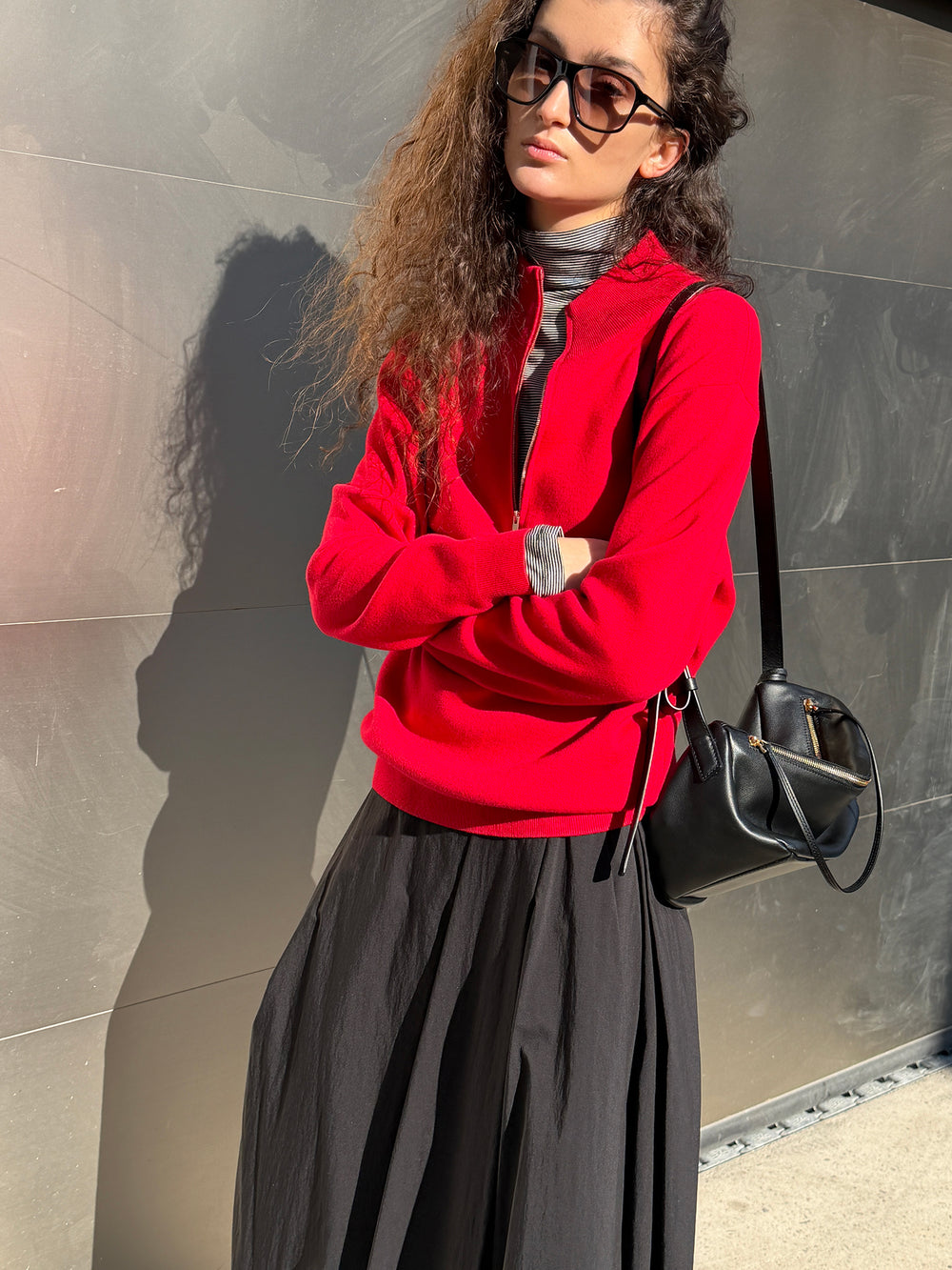 Striped turtleneck t-shirt