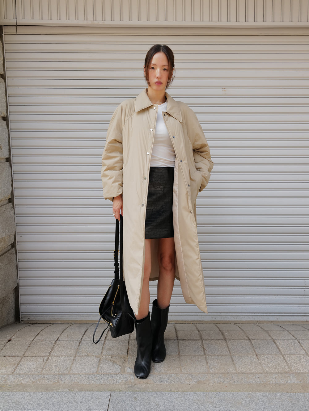 Padded Mac Coat Beige