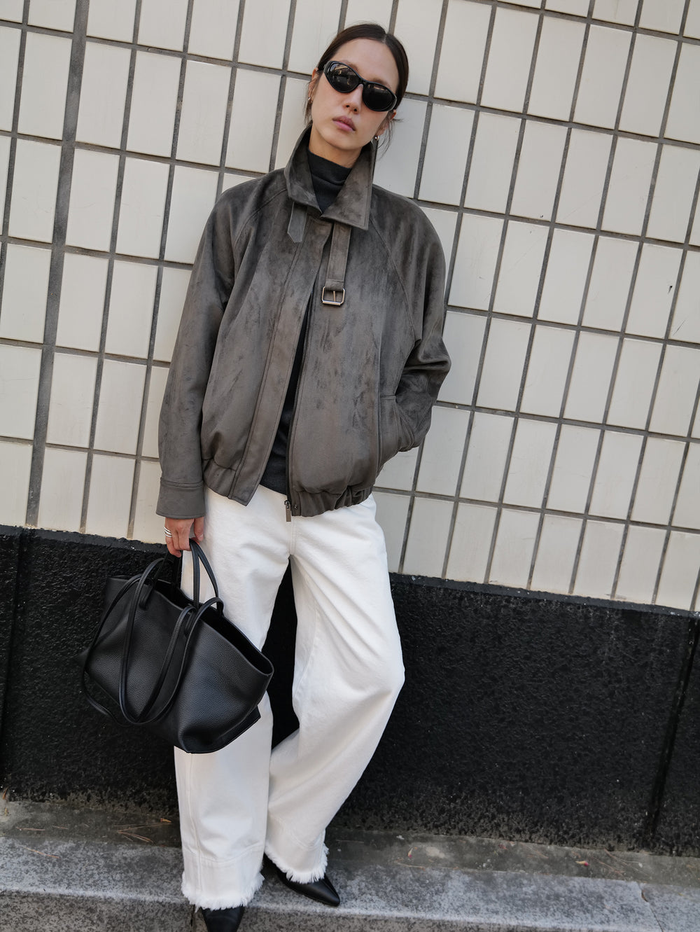 Buckle Suede Jumper