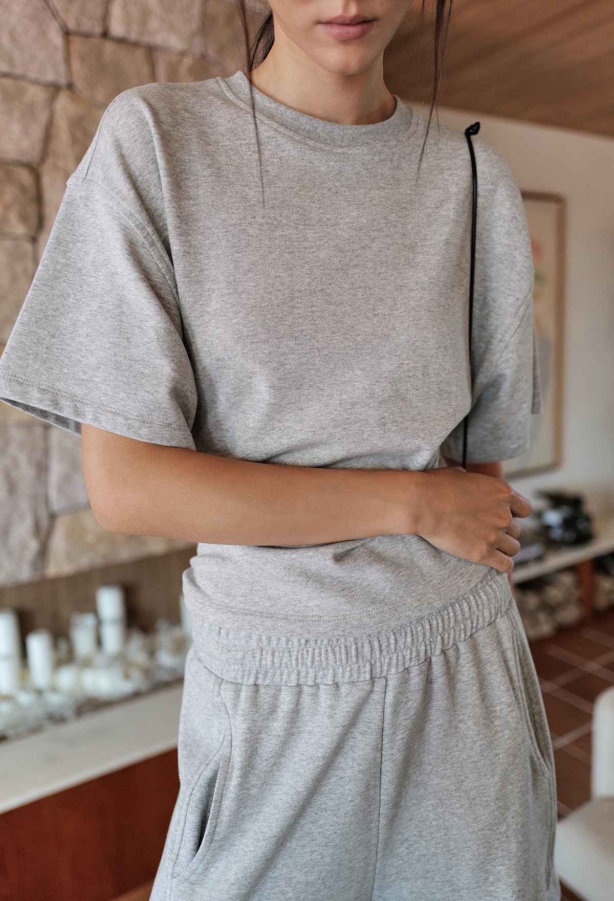 데일리 라운지 쇼츠 그레이