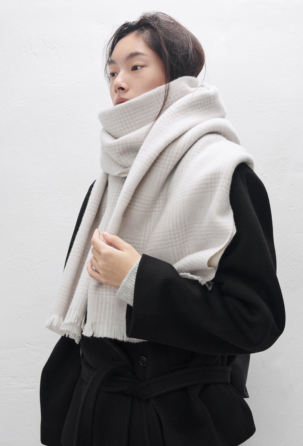 [리퍼브] 더블 벨티드 피코트 블랙