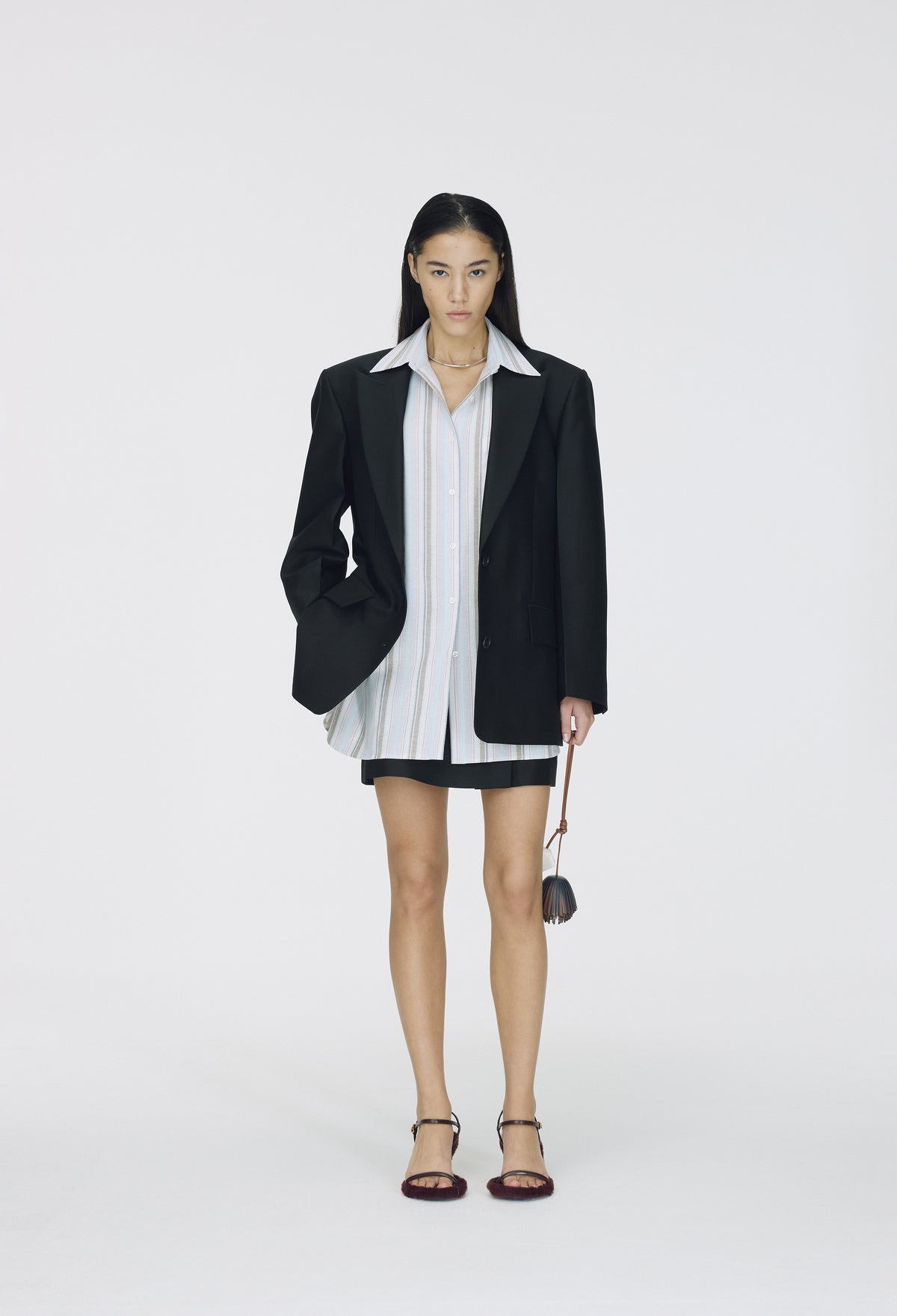 Wool Wrap Mini Skirt Black