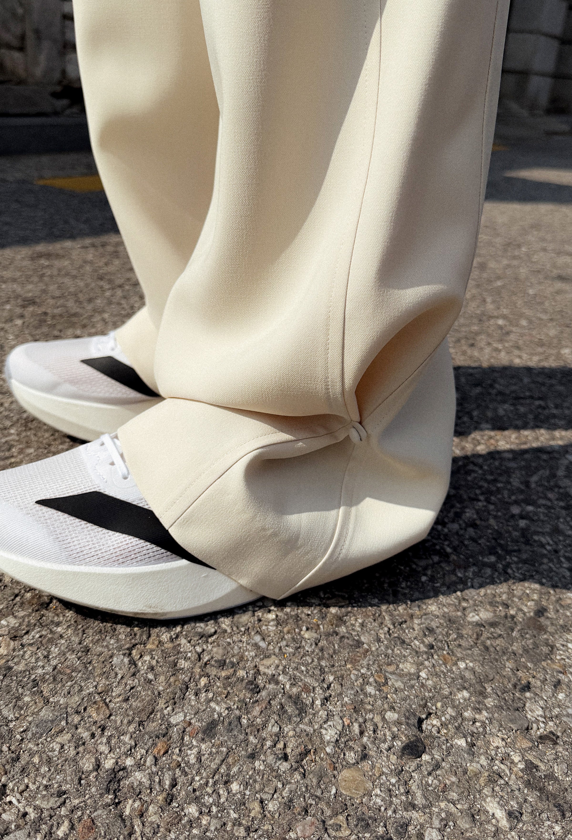 Two-Way Straight Pants Ivory