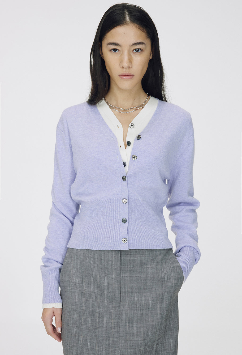 Spring Wool Cardigan Lavender