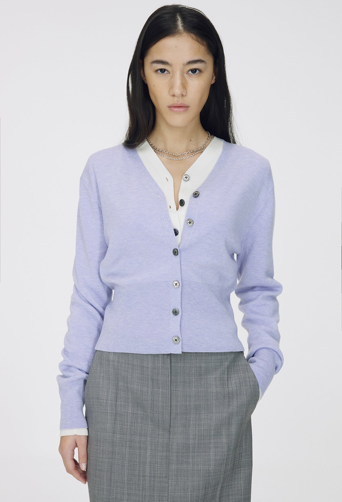 Spring Wool Cardigan Lavender