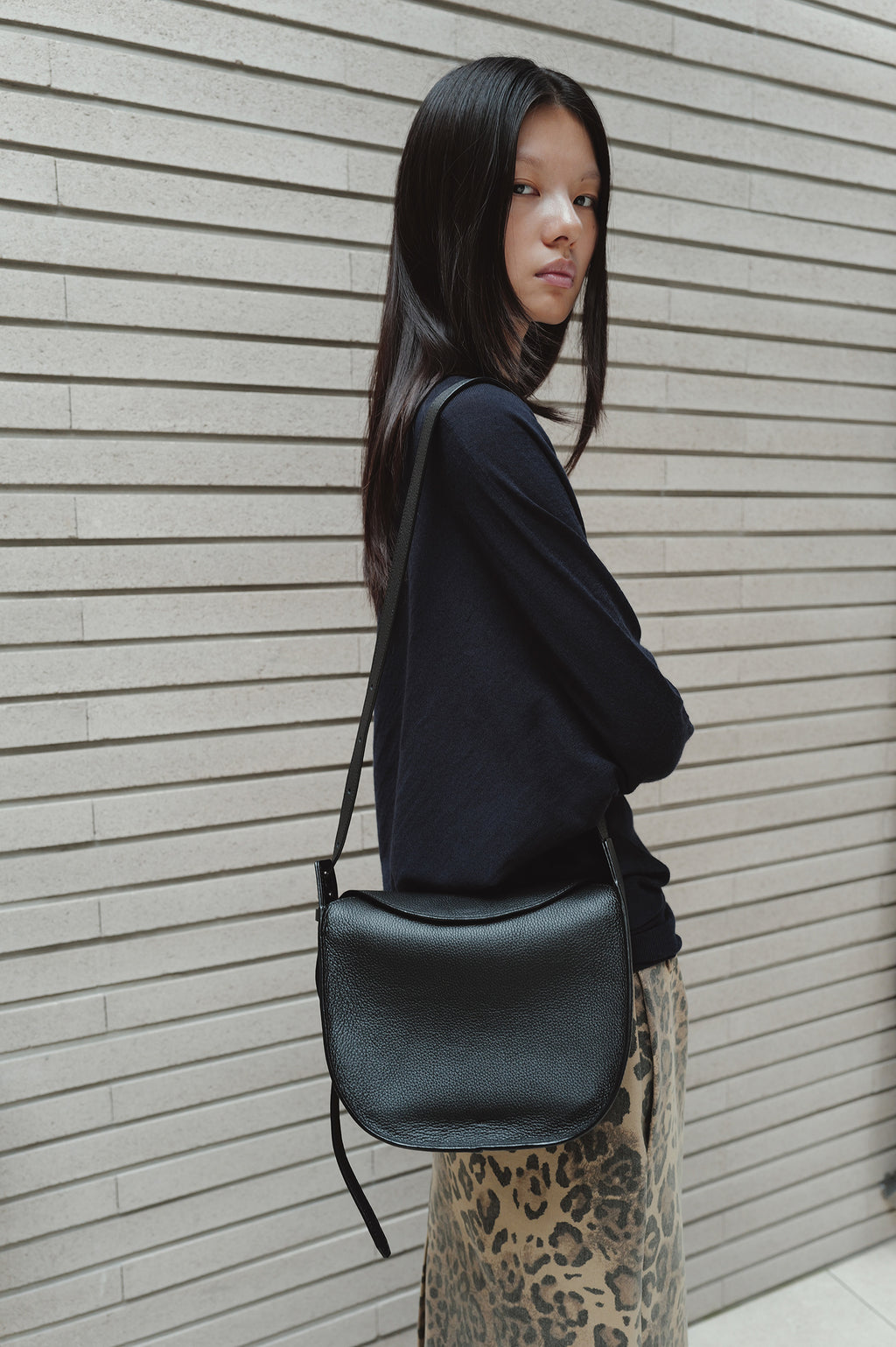 Leopard Midi Skirt Beige