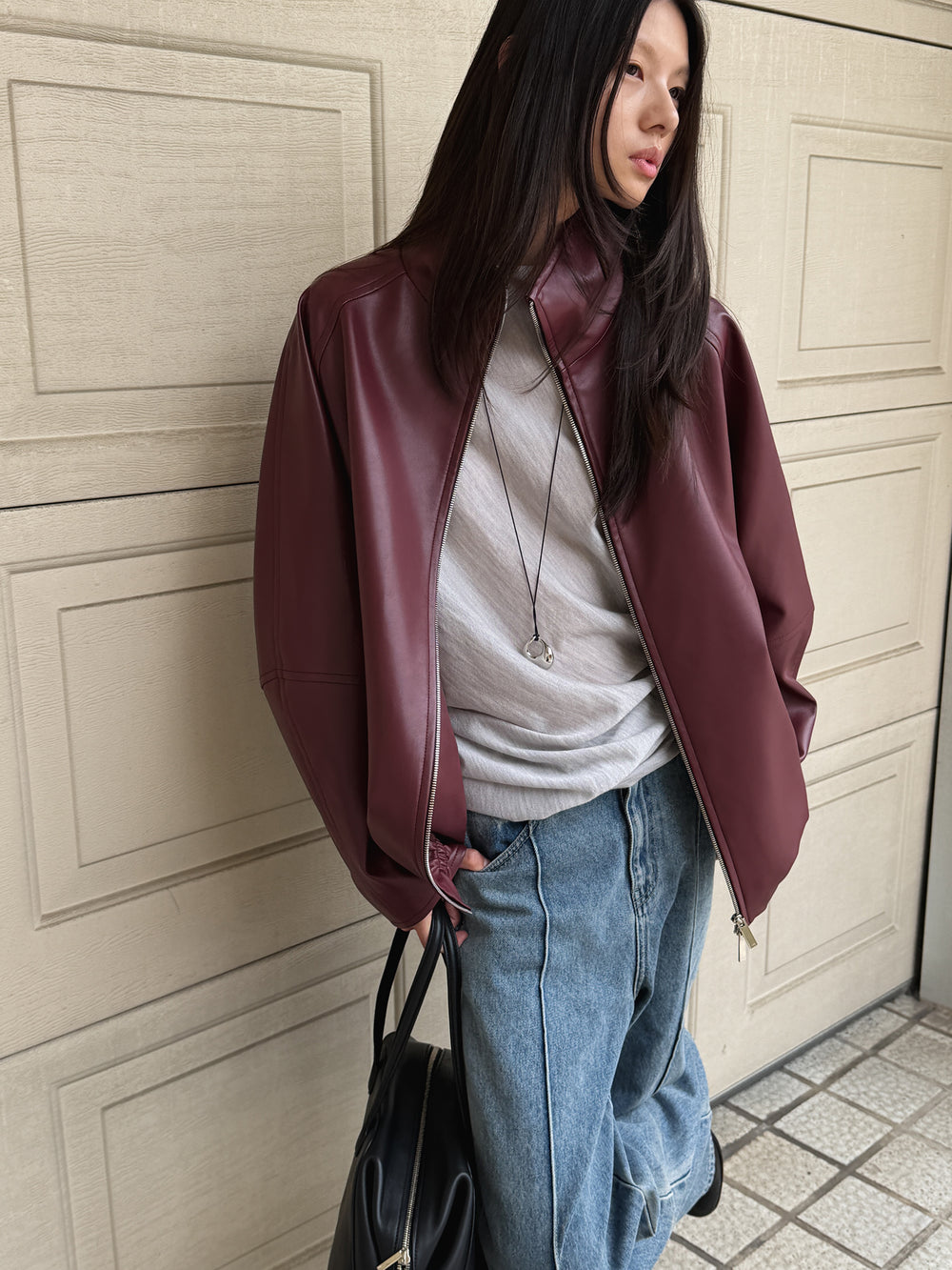 Real Lamb Minimal Jumper Burgundy