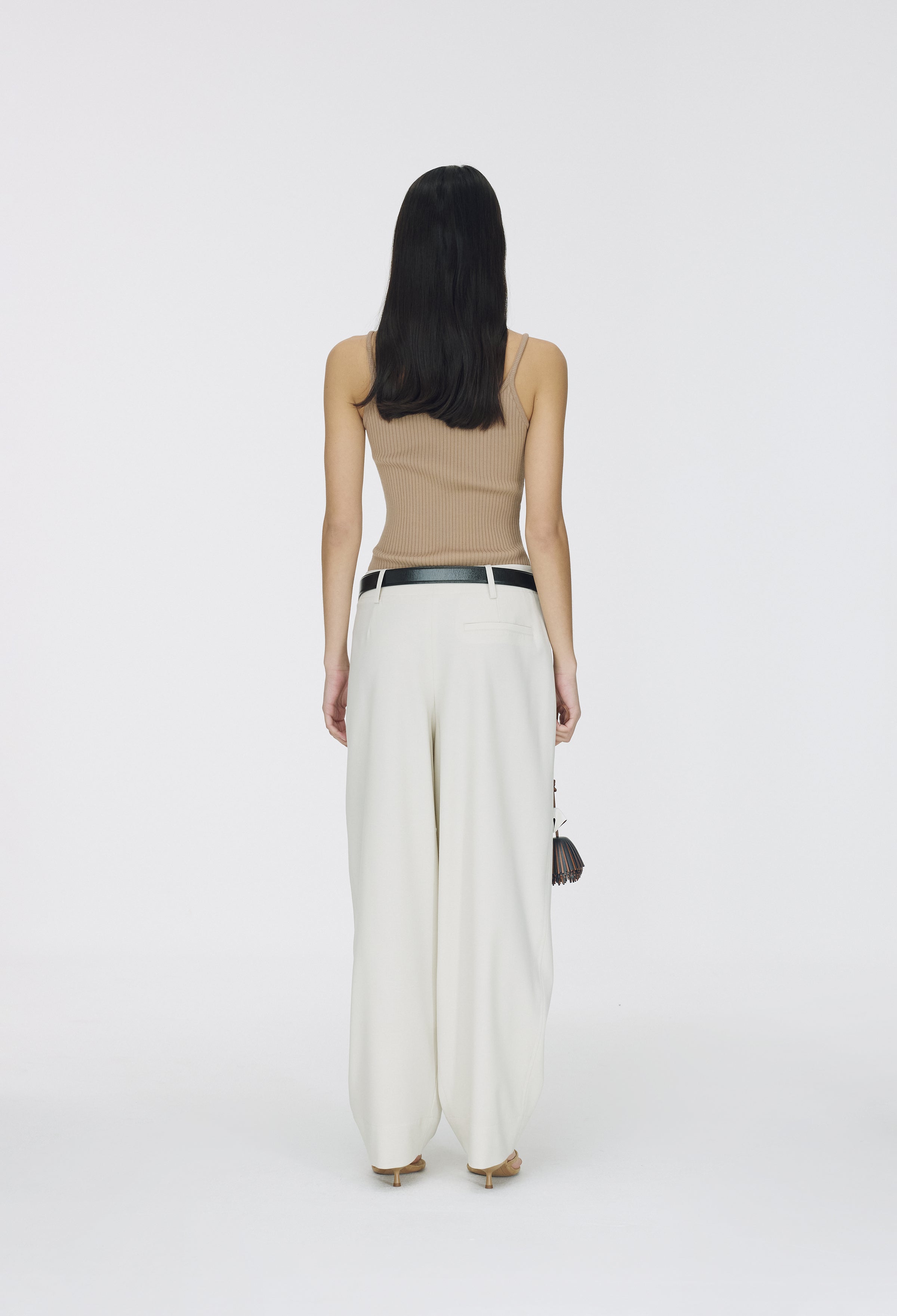 Wool Wrap Trousers Light Beige