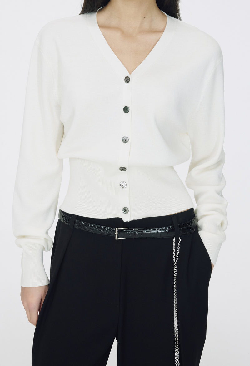 Spring Wool Cardigan Ivory