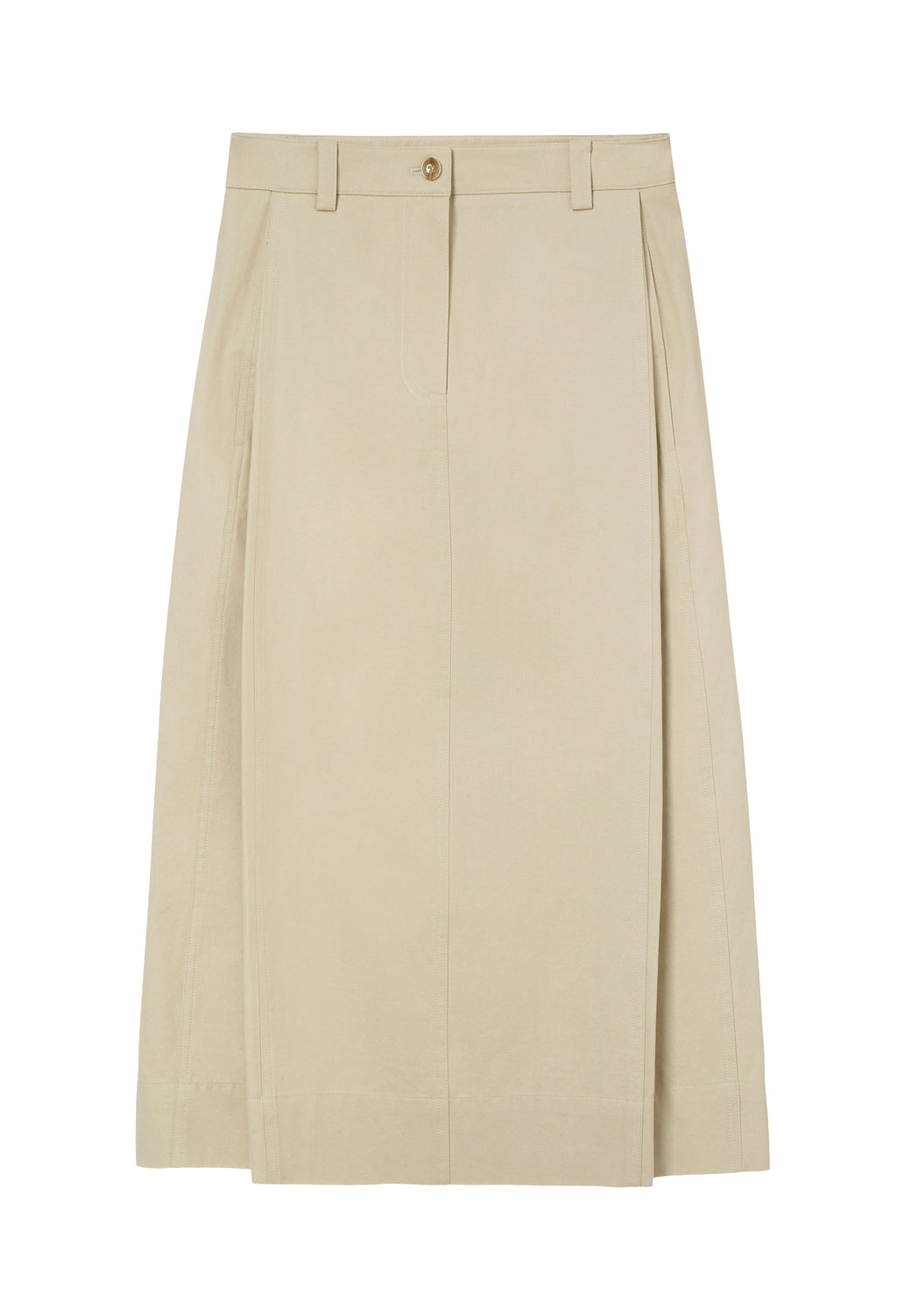 Cotton Tuck Skirt Beige