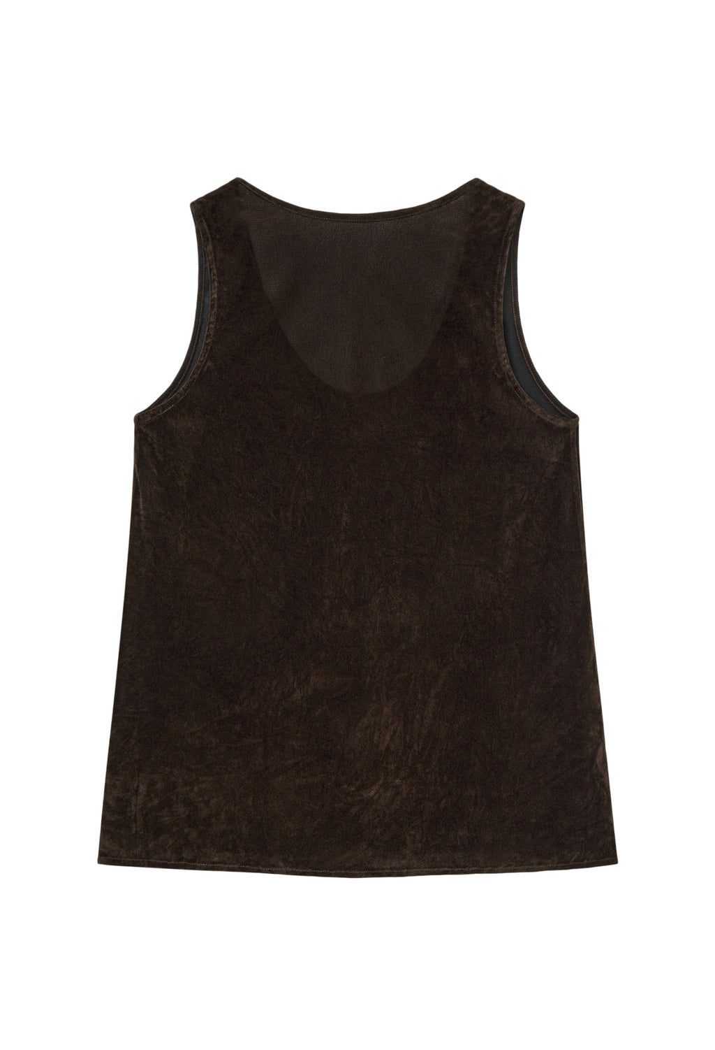 Velour Sleeveless Top Brown
