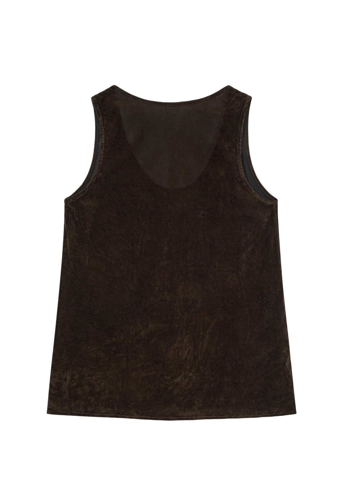 Velour Sleeveless Top Brown