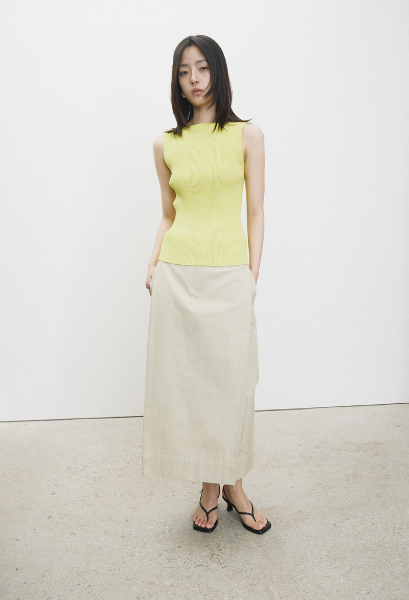 High-density Knit Top Yellow