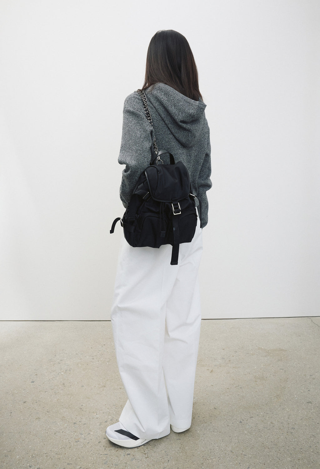 Cotton Wide Trousers White