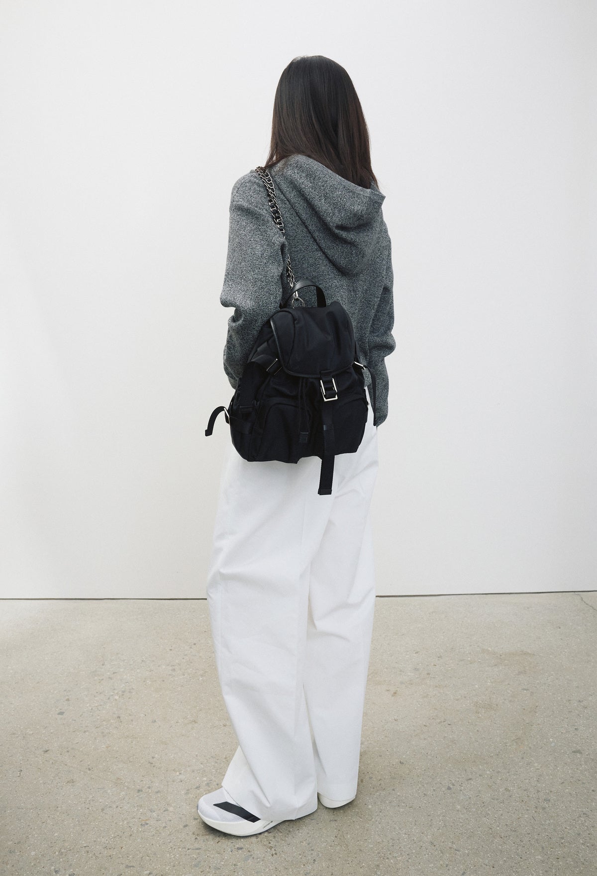 Cotton Wide Trousers White