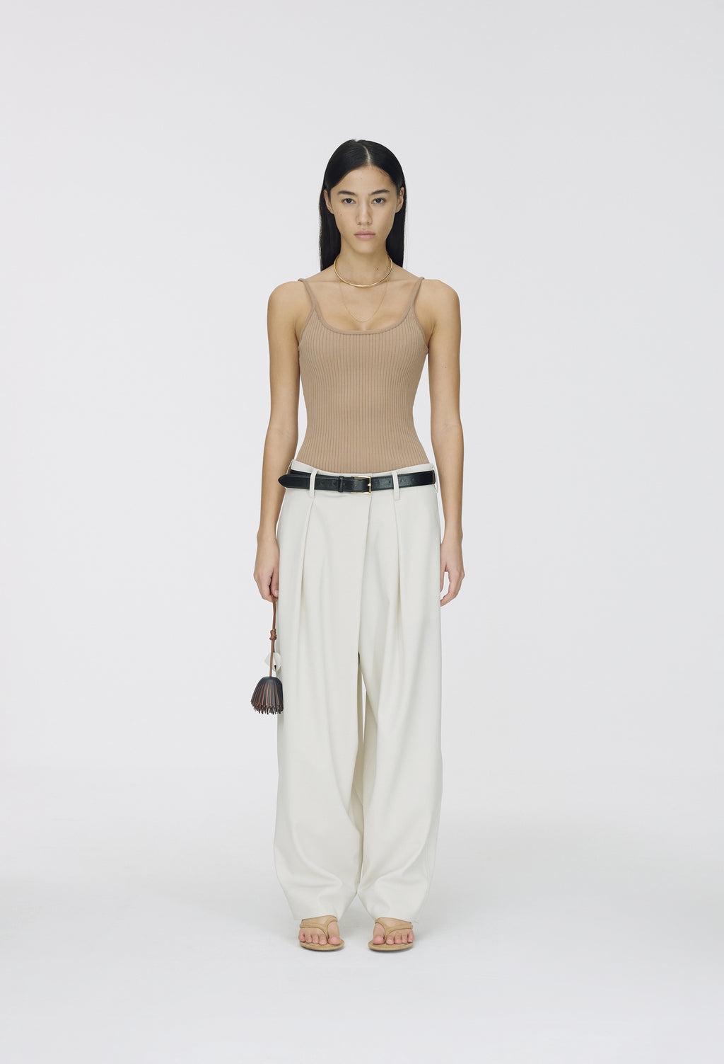 Wool Wrap Trousers Light Beige