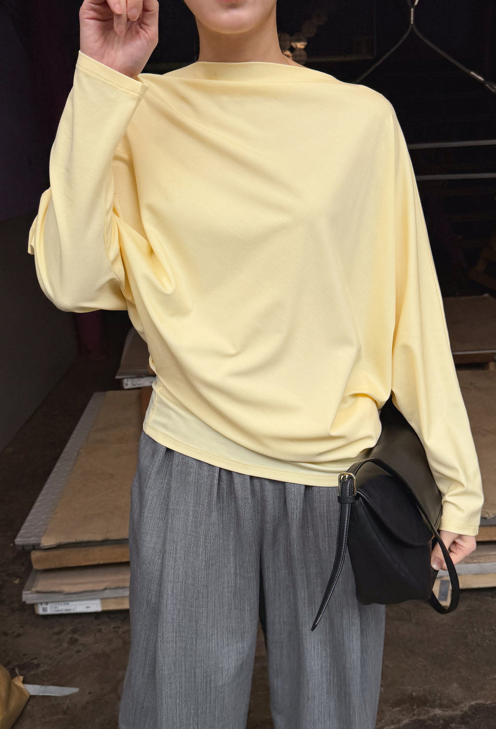 Offset Jersey Top Butter
