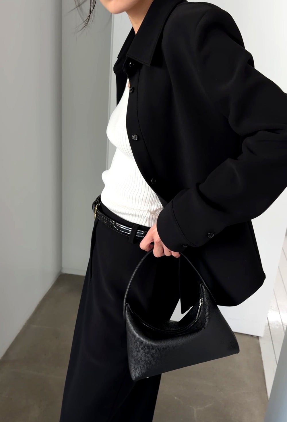 High-density Stretch Maxi Skirt Black