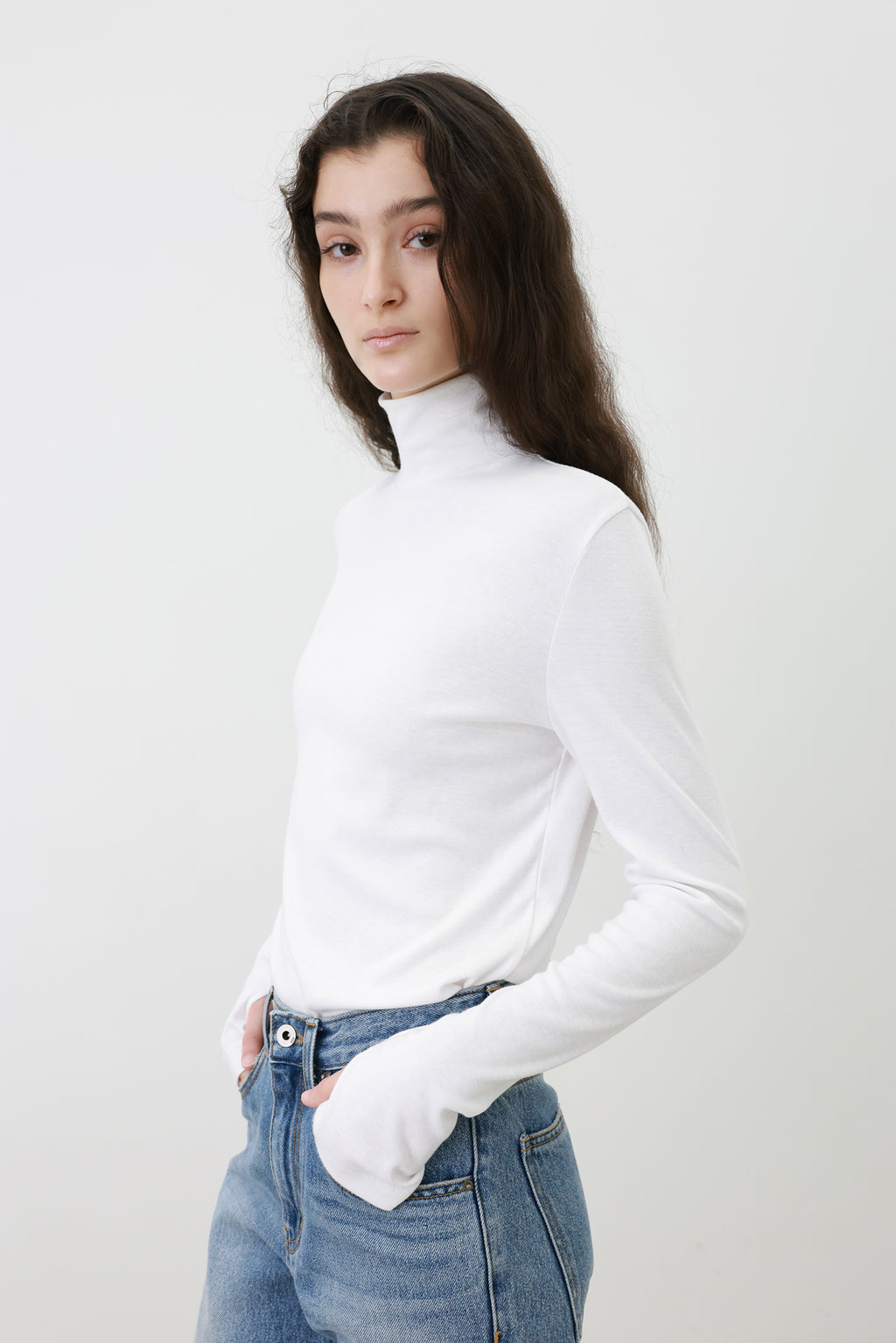 Milky Turtleneck T-shirt White