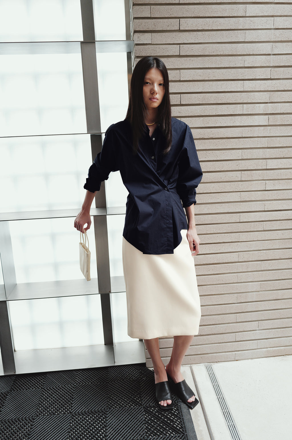 Epoch Cotton Shirt Navy
