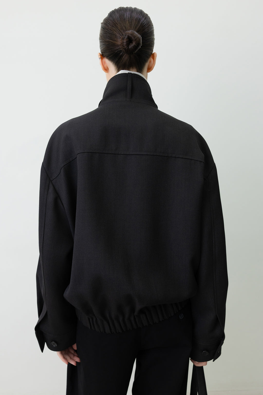 High-Neck Blouson Jumper Charcoal