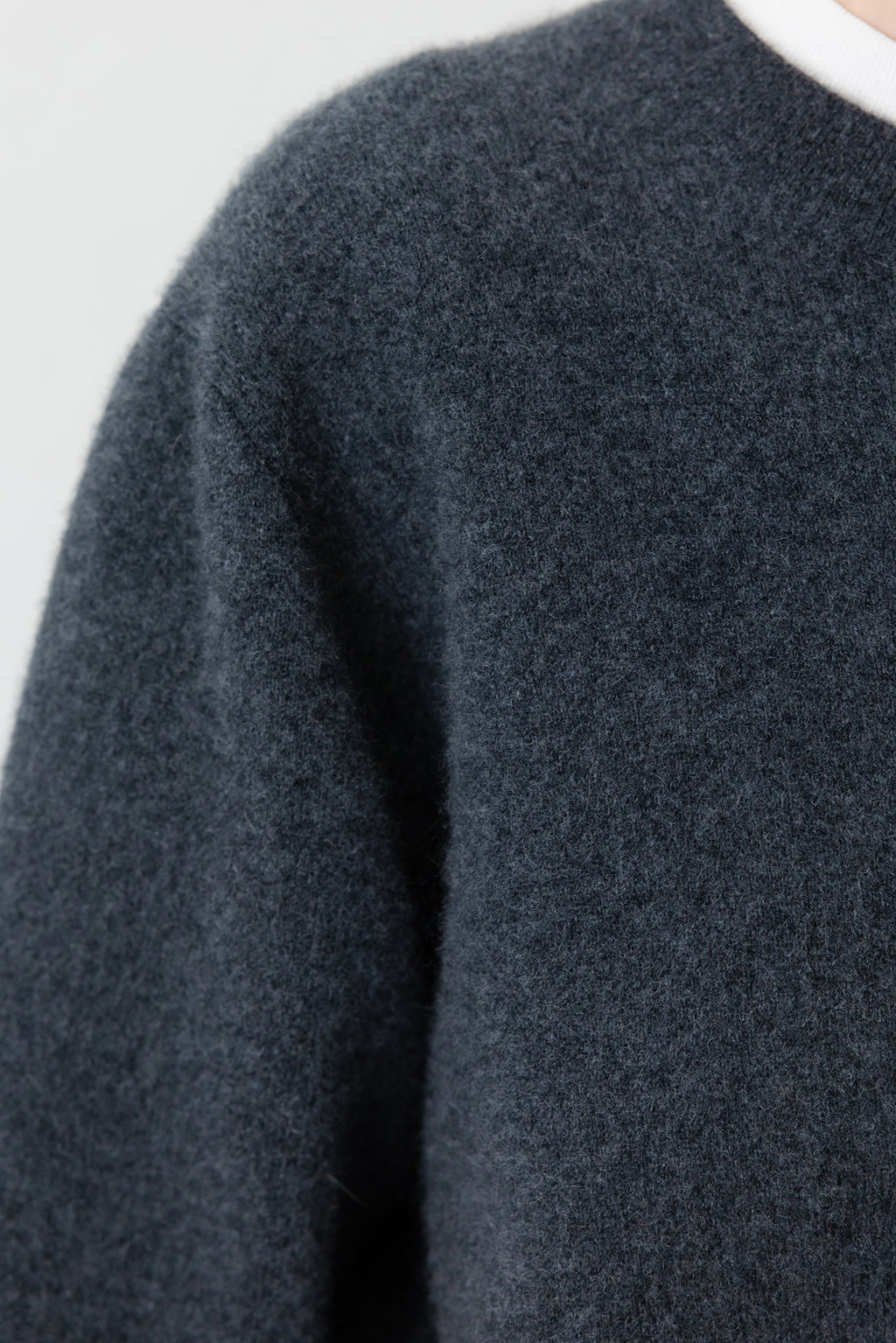 Cashmere 100 Double-faced Cardigan Charcoal