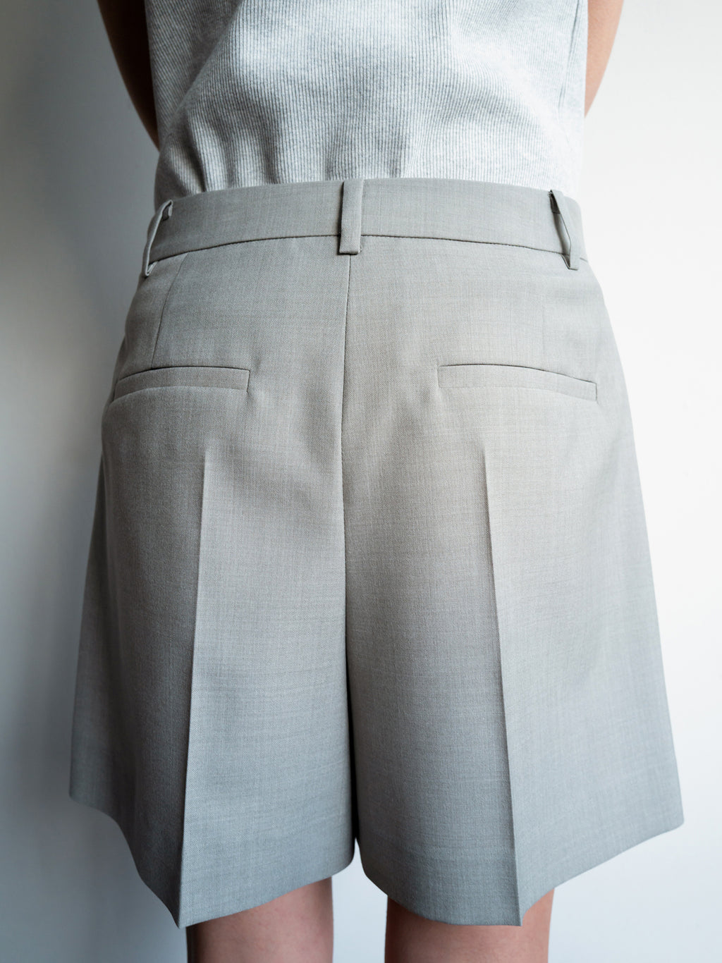Clear Wool Shorts Gray