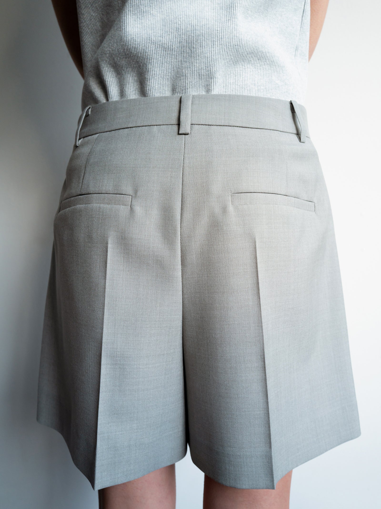 Clear Wool Shorts Gray