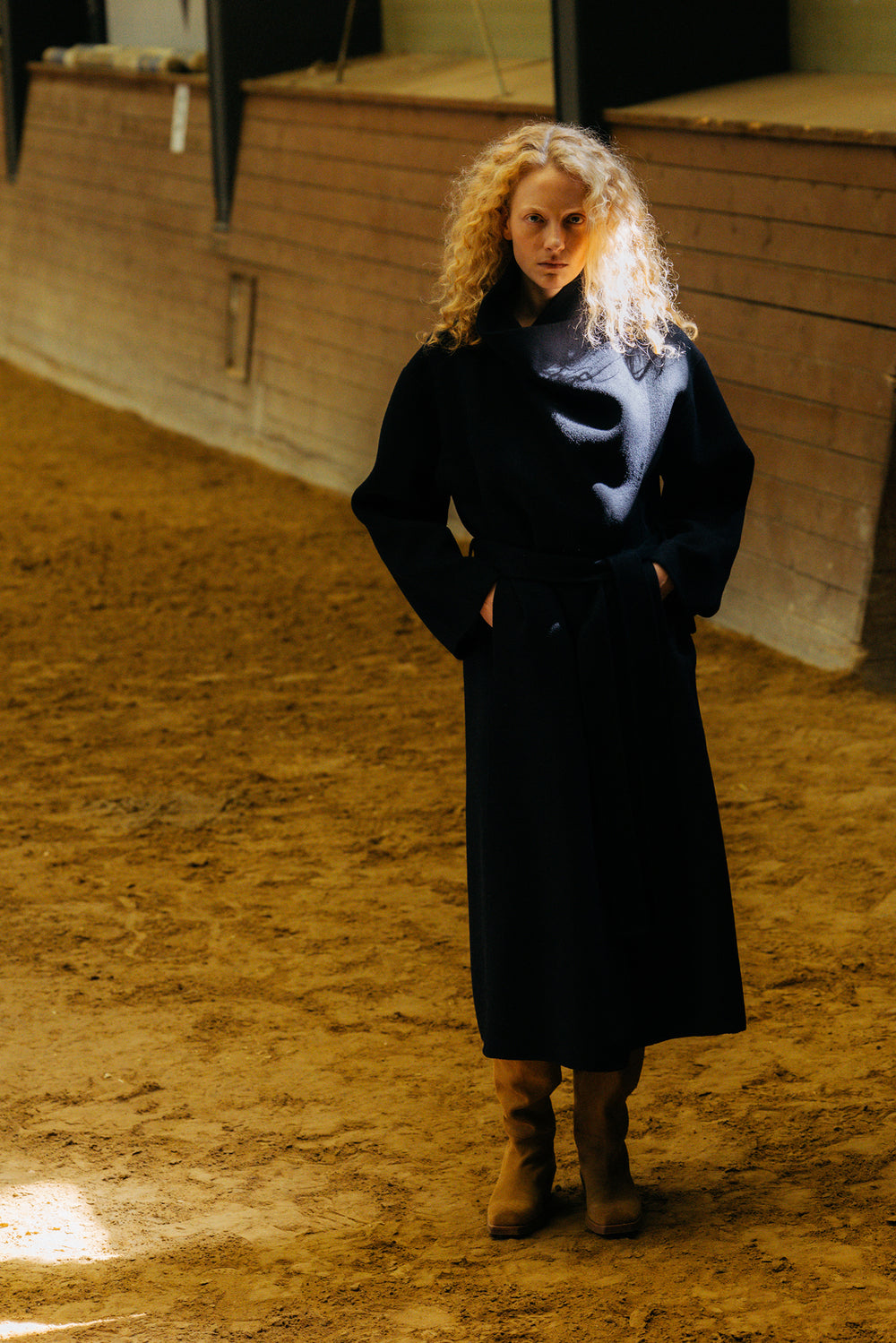 Superior Cashmere Coat Dark Navy