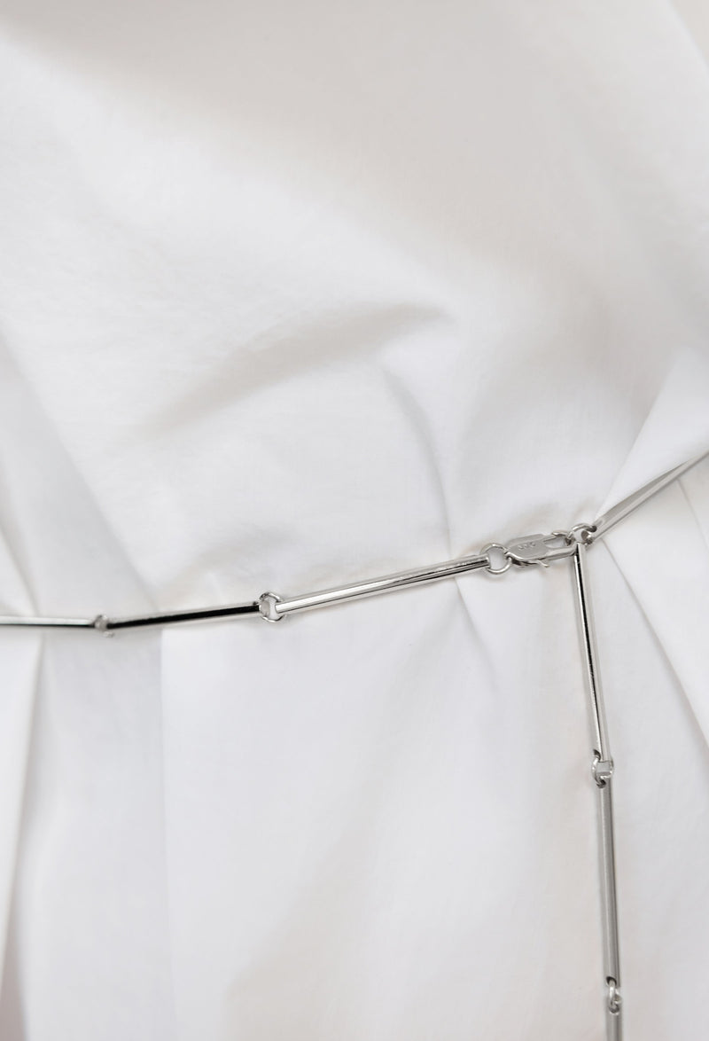 Circle Buckle Belt Black Silver