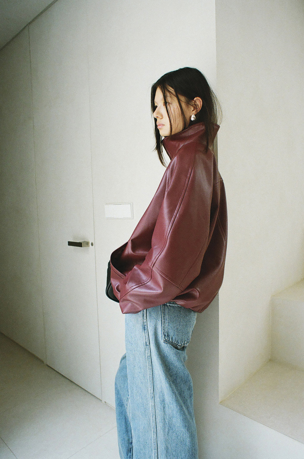Real Lamb Minimal Jumper Burgundy