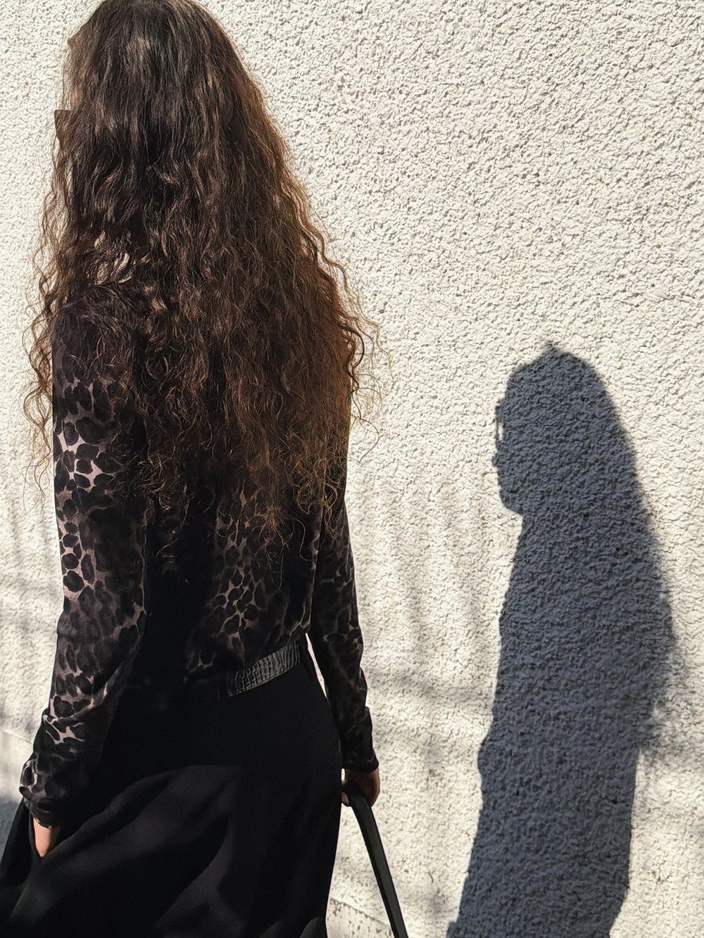 Leopard turtleneck T-shirt