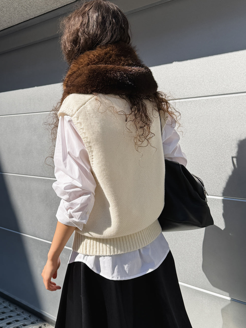 Merino Wool 100 Vest Ivory