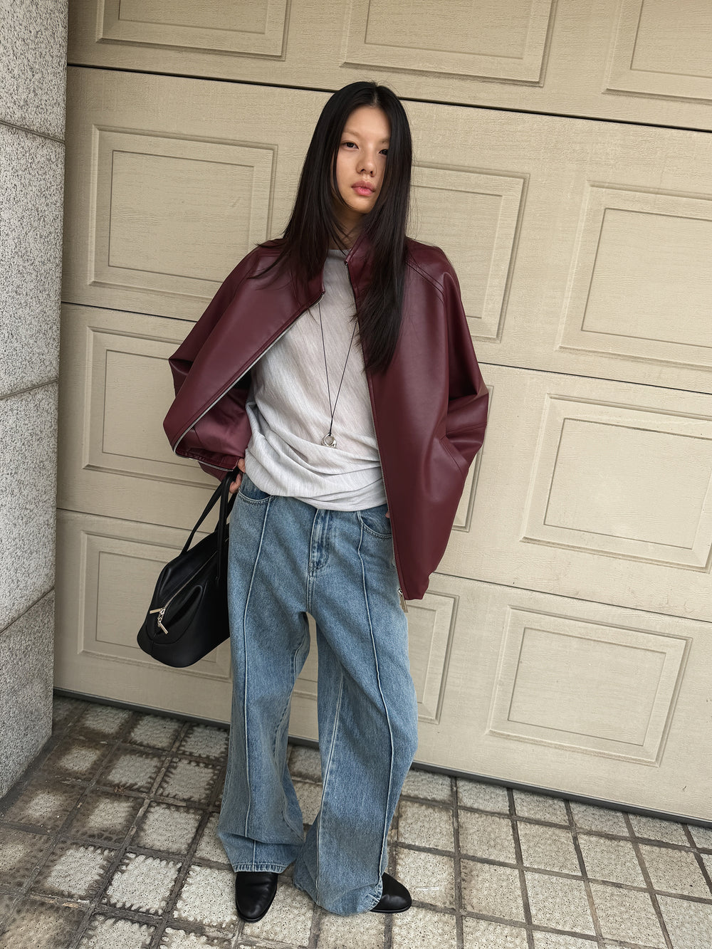 Real Lamb Minimal Jumper Burgundy