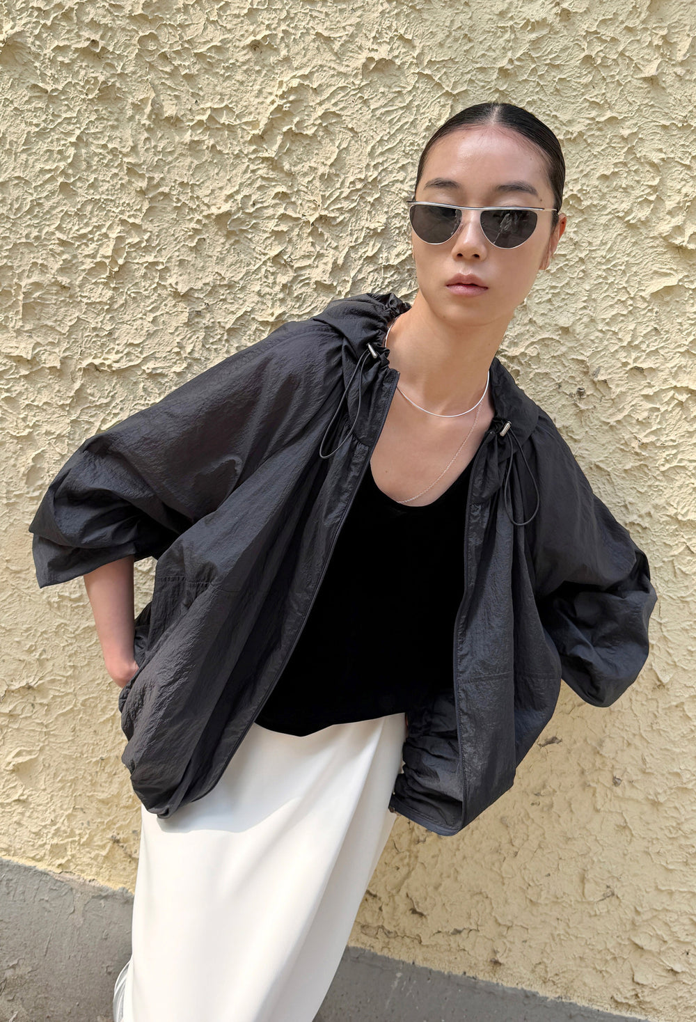Airy Nylon Jumper Charcoal