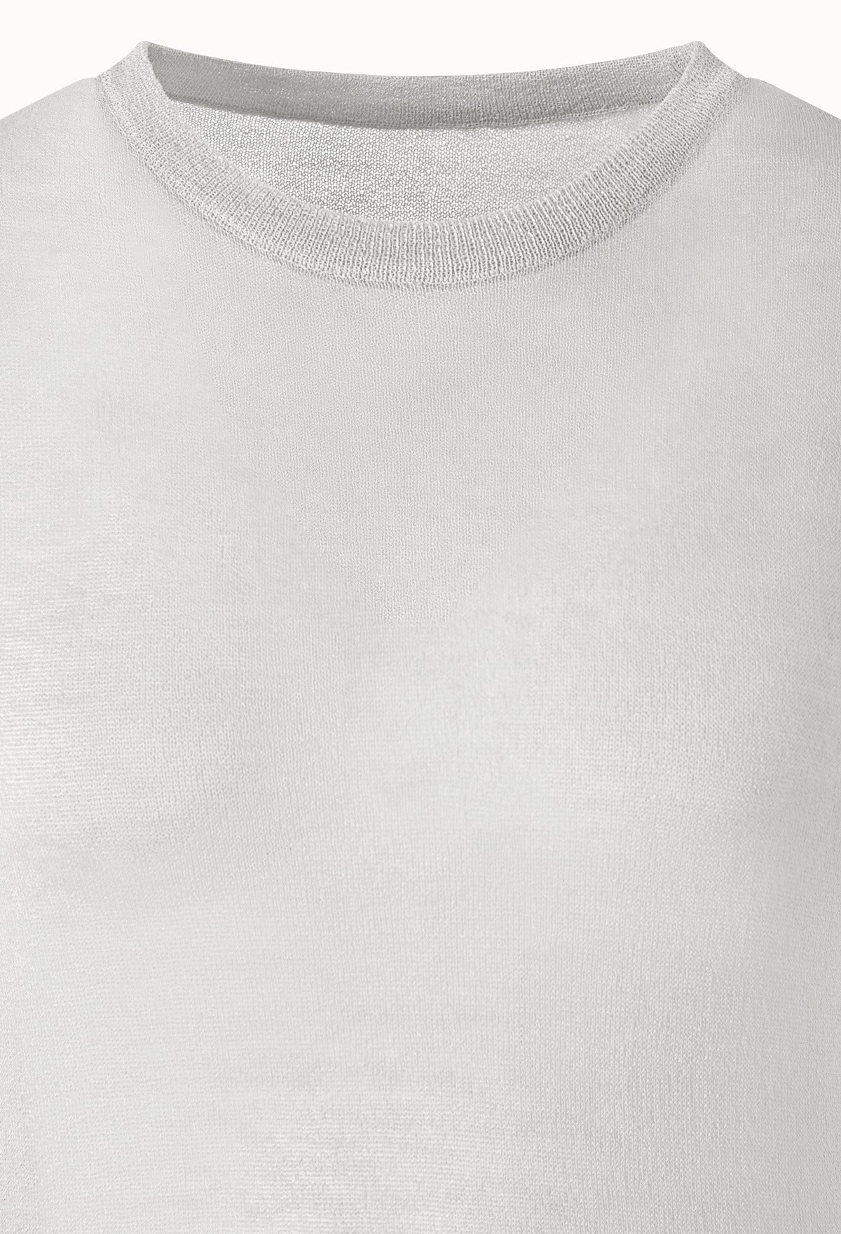 시스루 반팔 니트 - 그레이