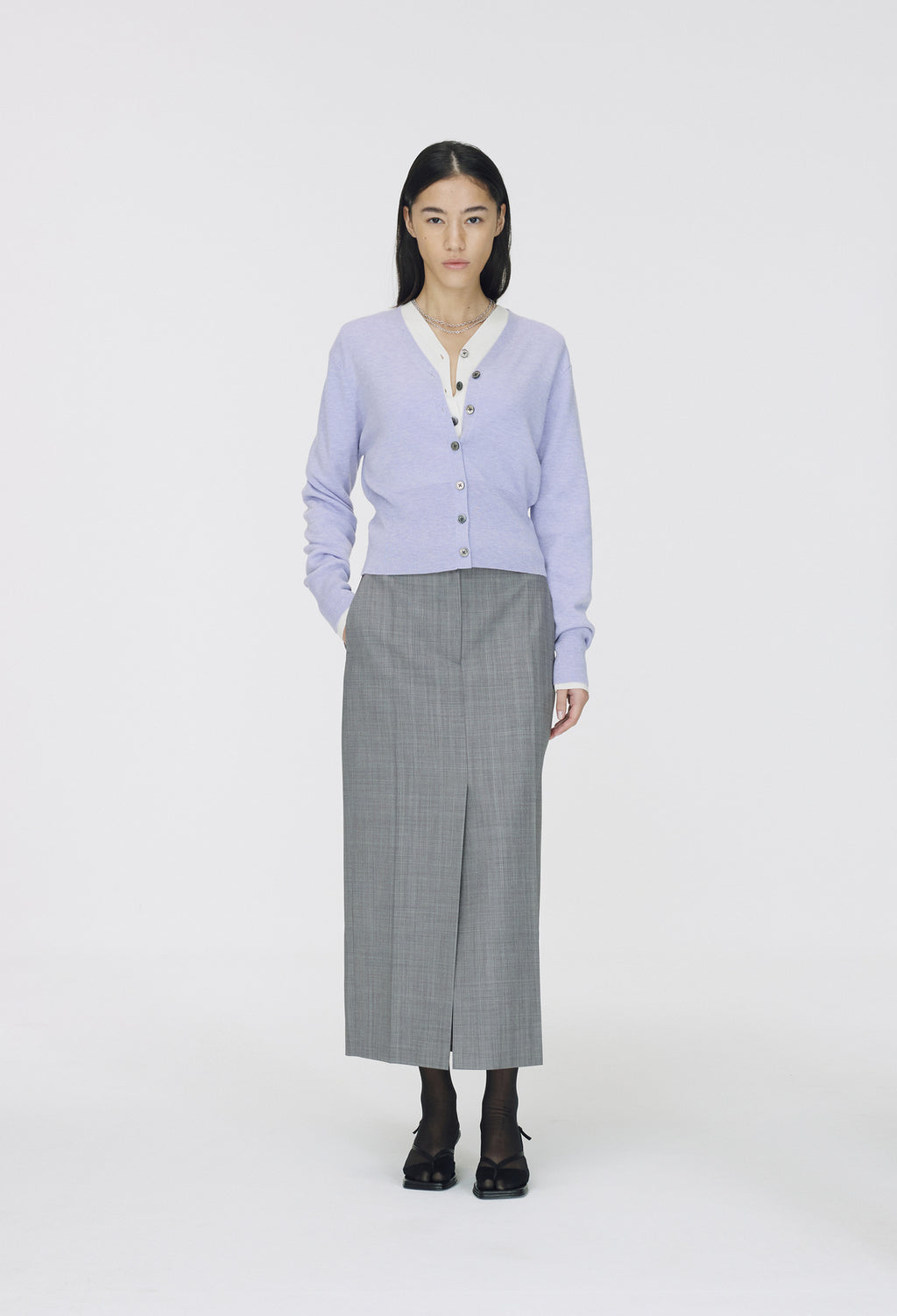 Spring Wool Cardigan Lavender