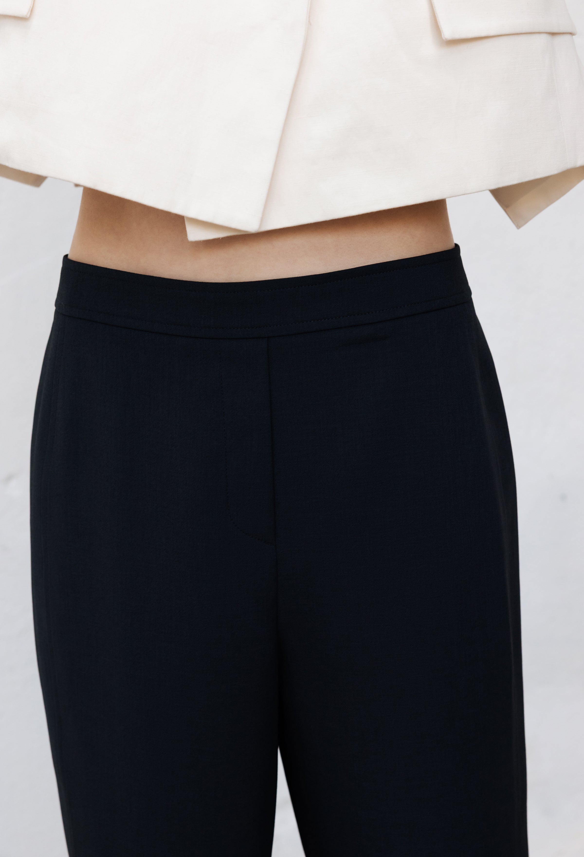 Two-Way Stretch Straight Pants Dark Navy