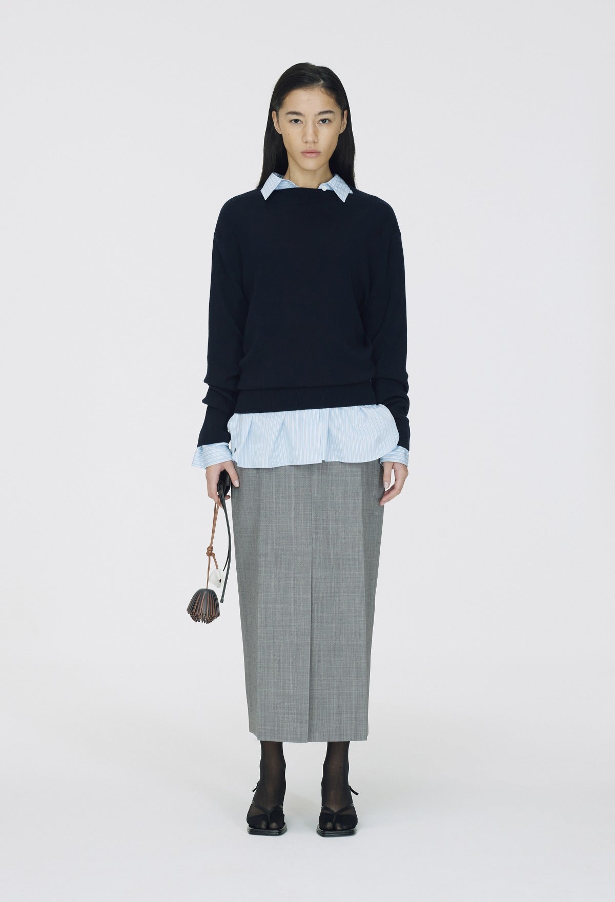 Spring Wool Boatneck Pullover Navy